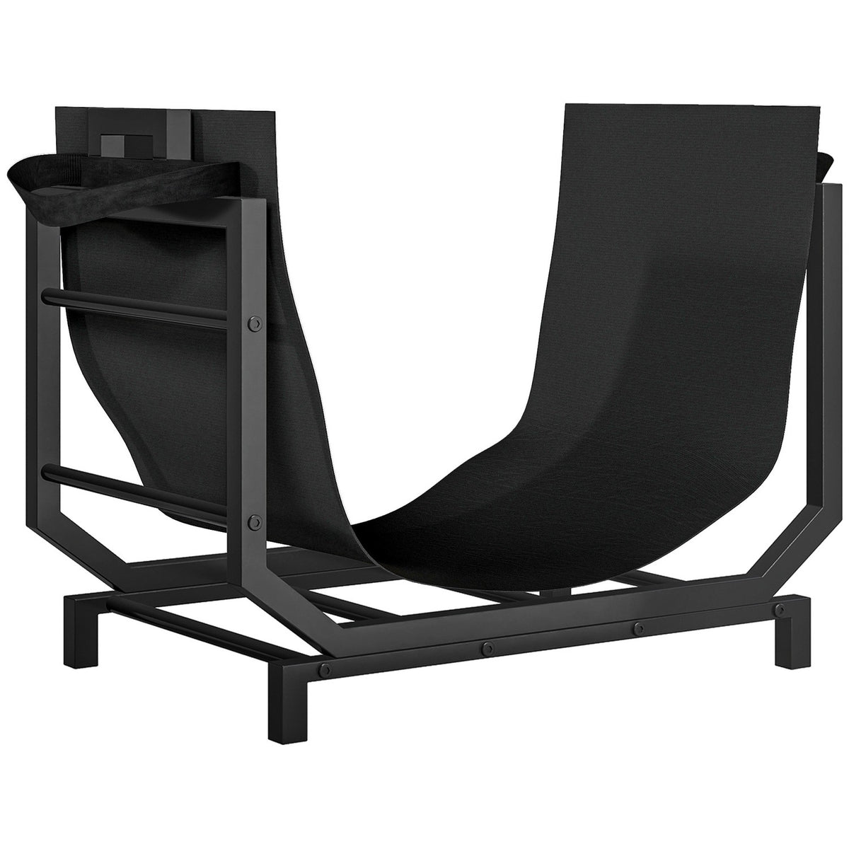 Firewood Rack with Carry Bag, Metal, 53x33x43 cm
