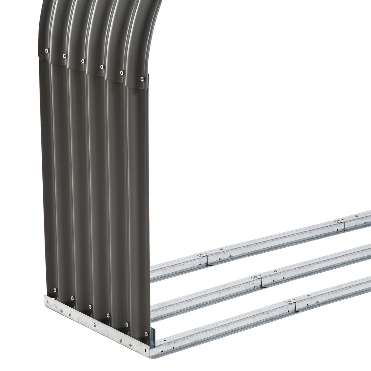 Firewood Stand Wood Storage Firewood Shelter Firewood Rack 0.85 M³ Steel Gray 208 X 46 X 112 Cm
