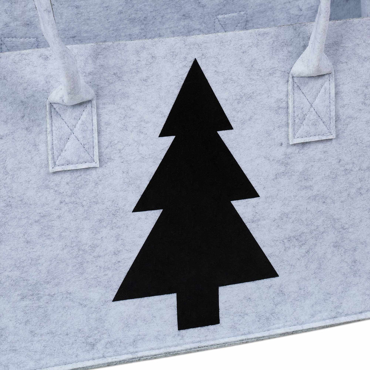Firewood bag in felt with motif