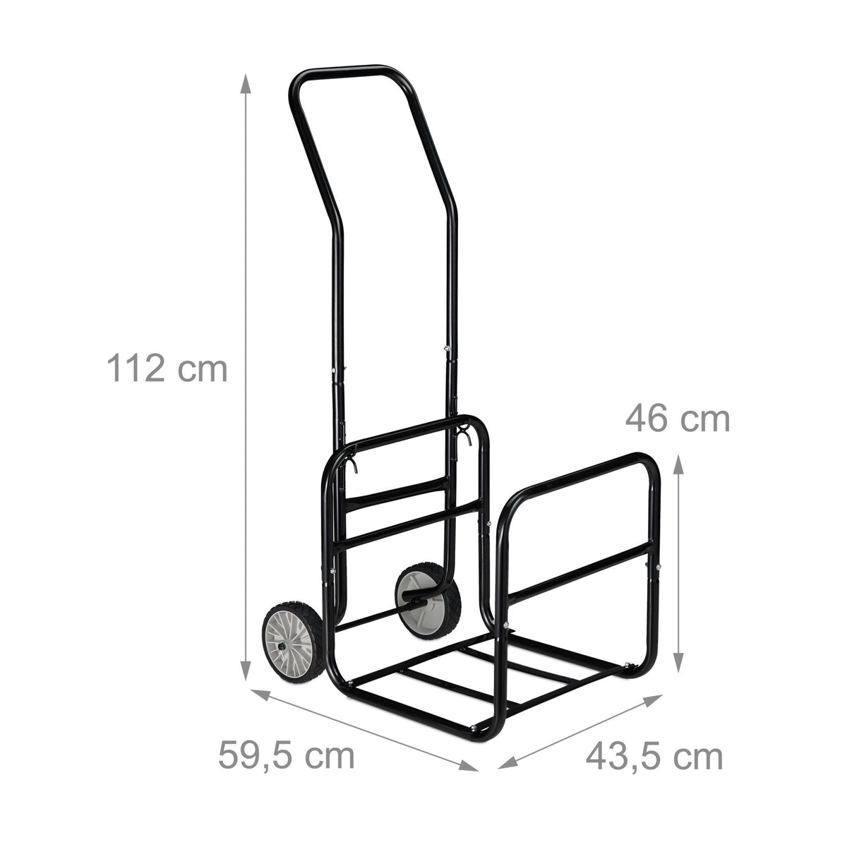 Firewood cart with firewood basket