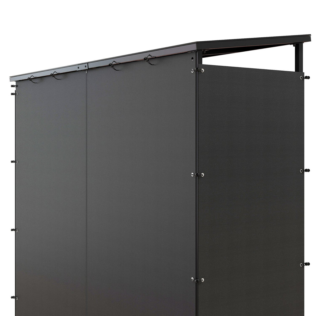 Firewood rack 185 x 62 x 184 cm firewood rack with waterproof cover, firewood rack for outdoor, indoor, up to 2000 kg, metal, black