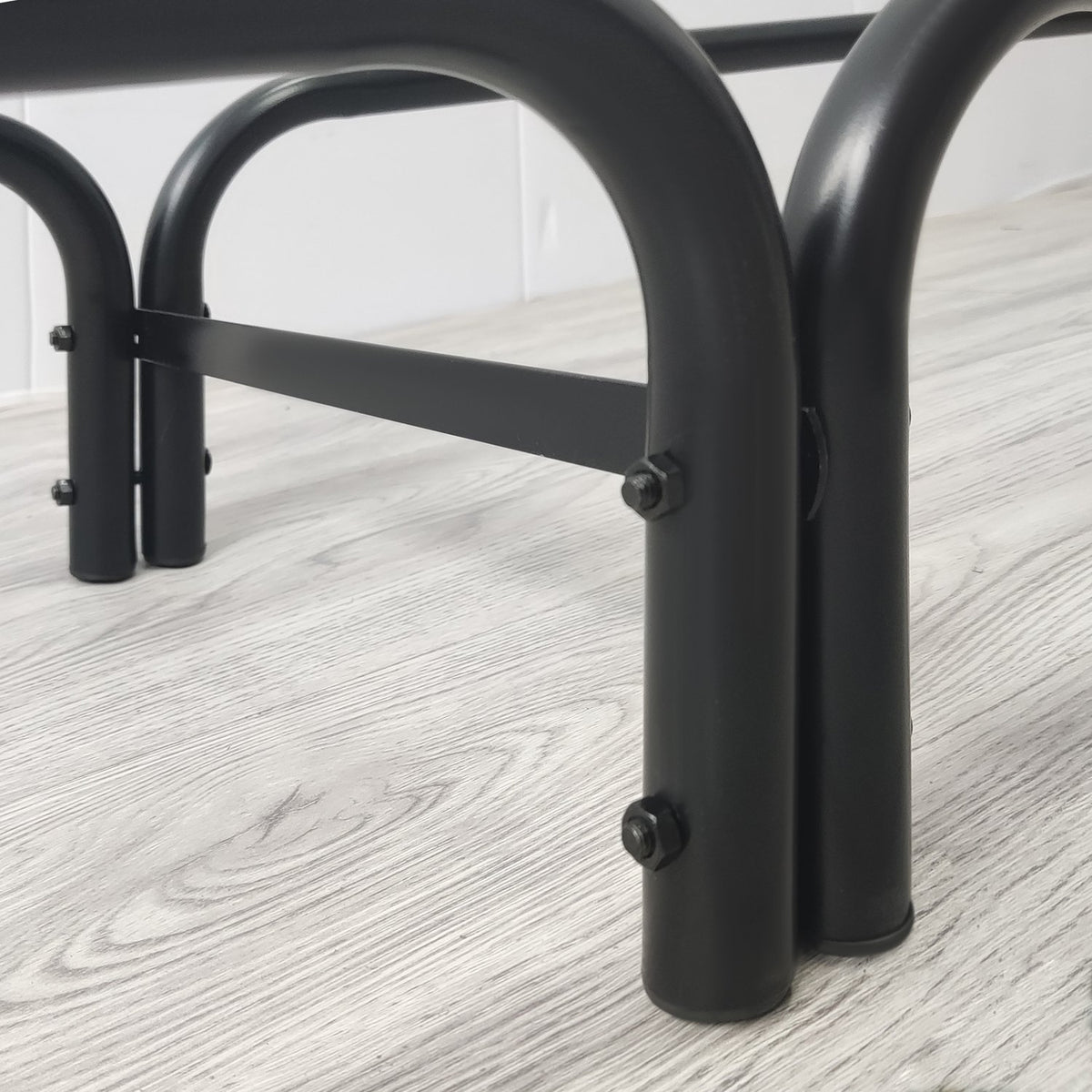 Firewood rack 200x36x99 cm adjustable with water-repellent cover for firewood in the garden and on the terrace made of black metal