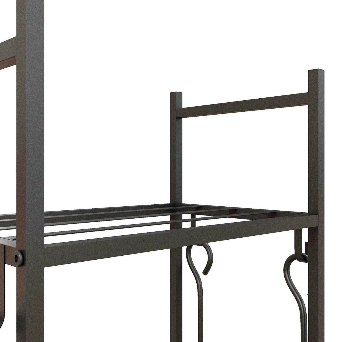 Firewood rack 45 x 30 x 118 cm firewood rack with wheels, 4 shelves, firewood rack for outdoor, indoor, up to 60 kg, metal, black