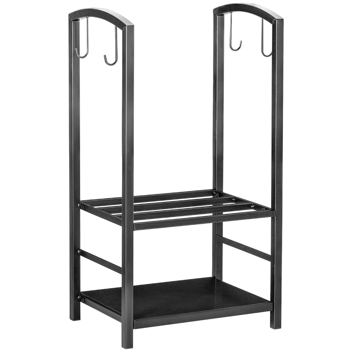 Firewood stand firewood rack firewood tray 2 layers fireplace tool black 40x30x74.5cm