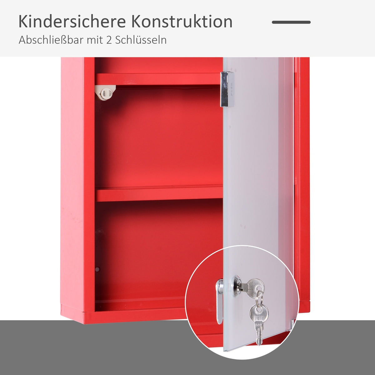 First Aid Cabinet Medicine Cabinet Stainless Steel Lock Safe Practical Model 3