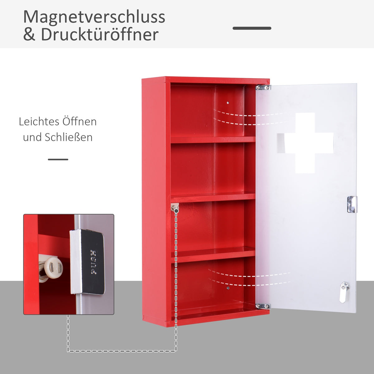 First Aid Cabinet Medicine Cabinet Stainless Steel Lock Safe Practical Model 3