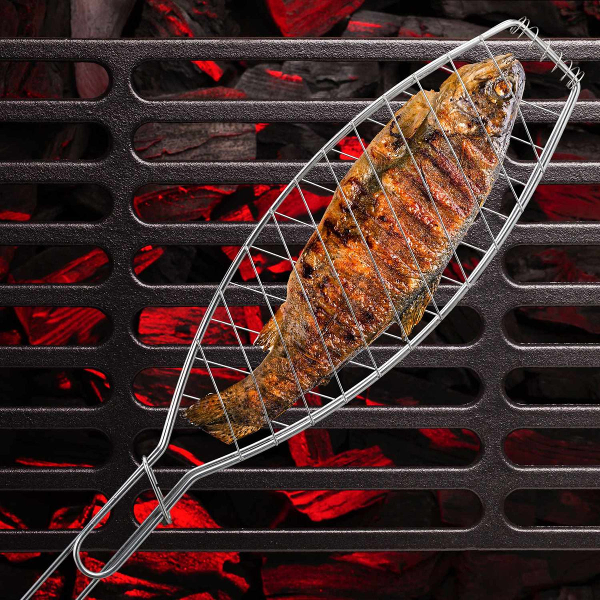 Fish Grill Tongs Set, Stainless Steel, 3 Pieces