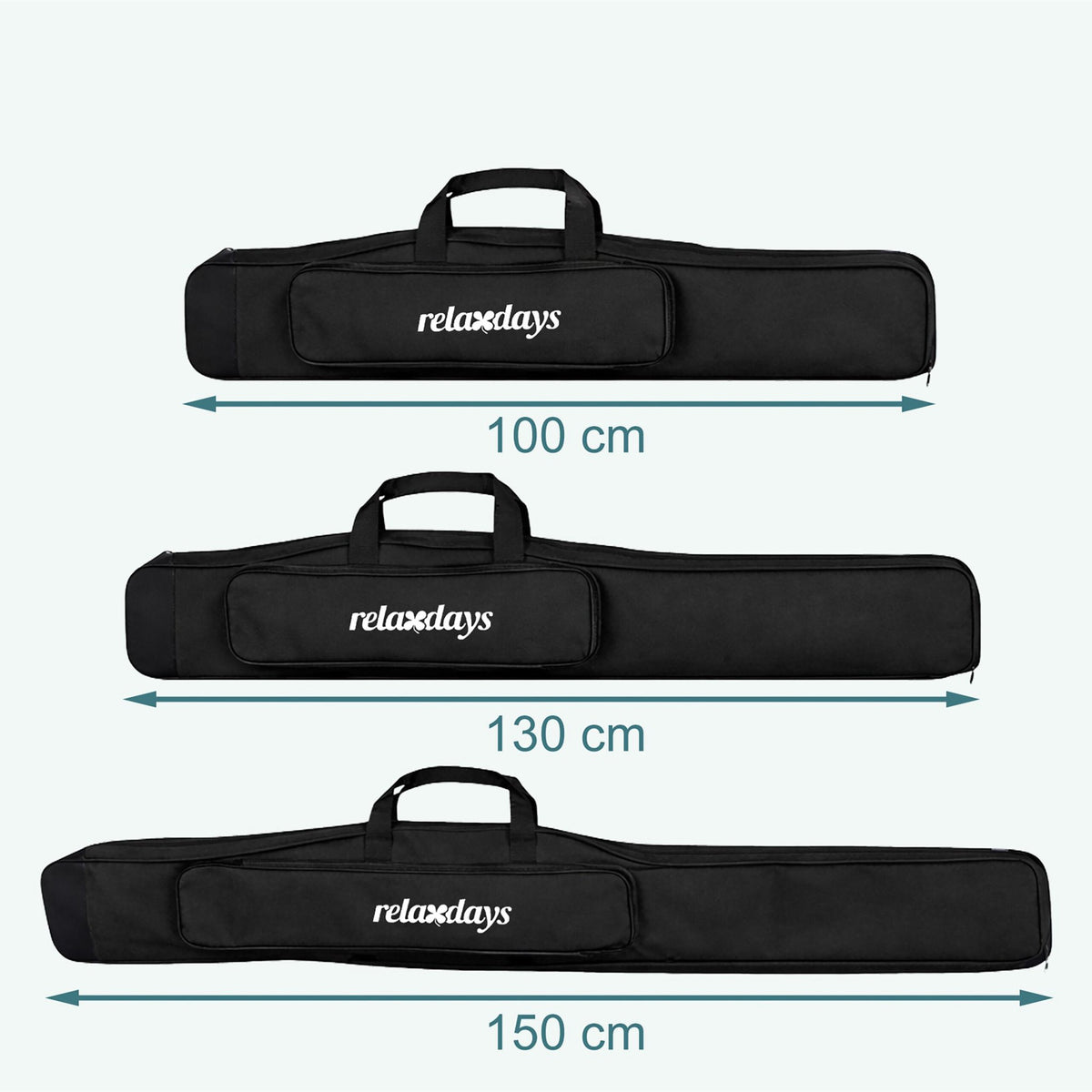 Fishing Rod Bag, 5 Compartments, 130 cm, Black