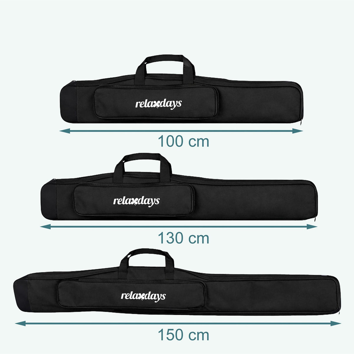 Fishing Rod Bag, 5 Compartments, Black, 150 cm