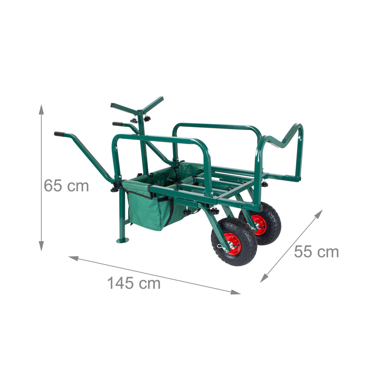 Fishing Trolley with Bag – Metal Frame, Pneumatic Tyres