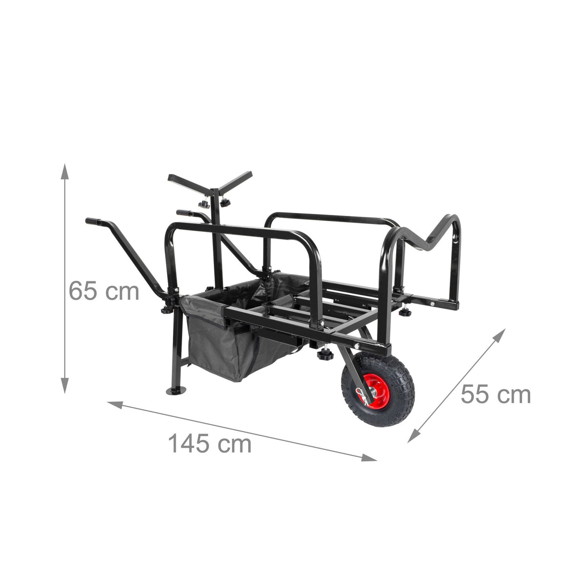 Fishing Trolley with Bag – Metal, Pneumatic Tyres