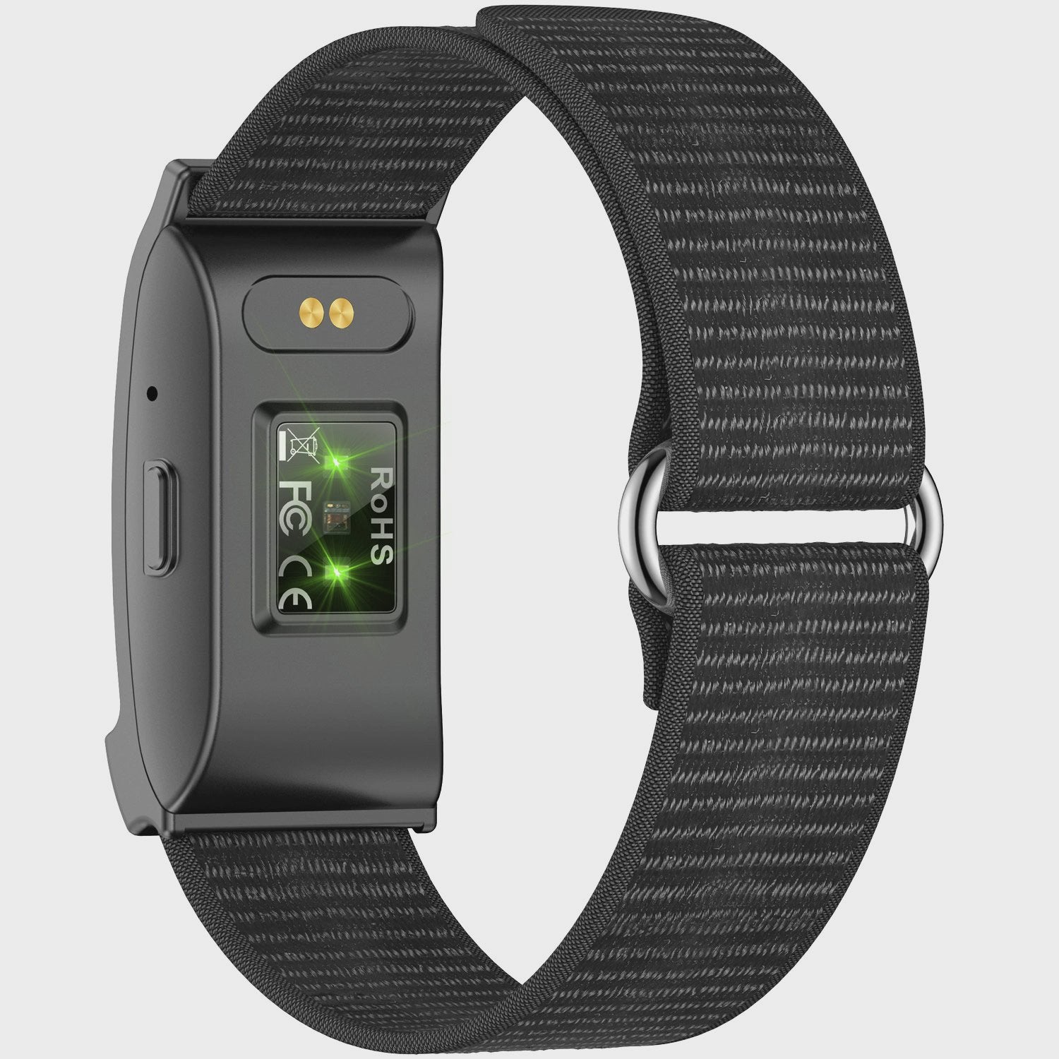 Fitness Tracker, No Display, Black & Silver, 25-Day Battery