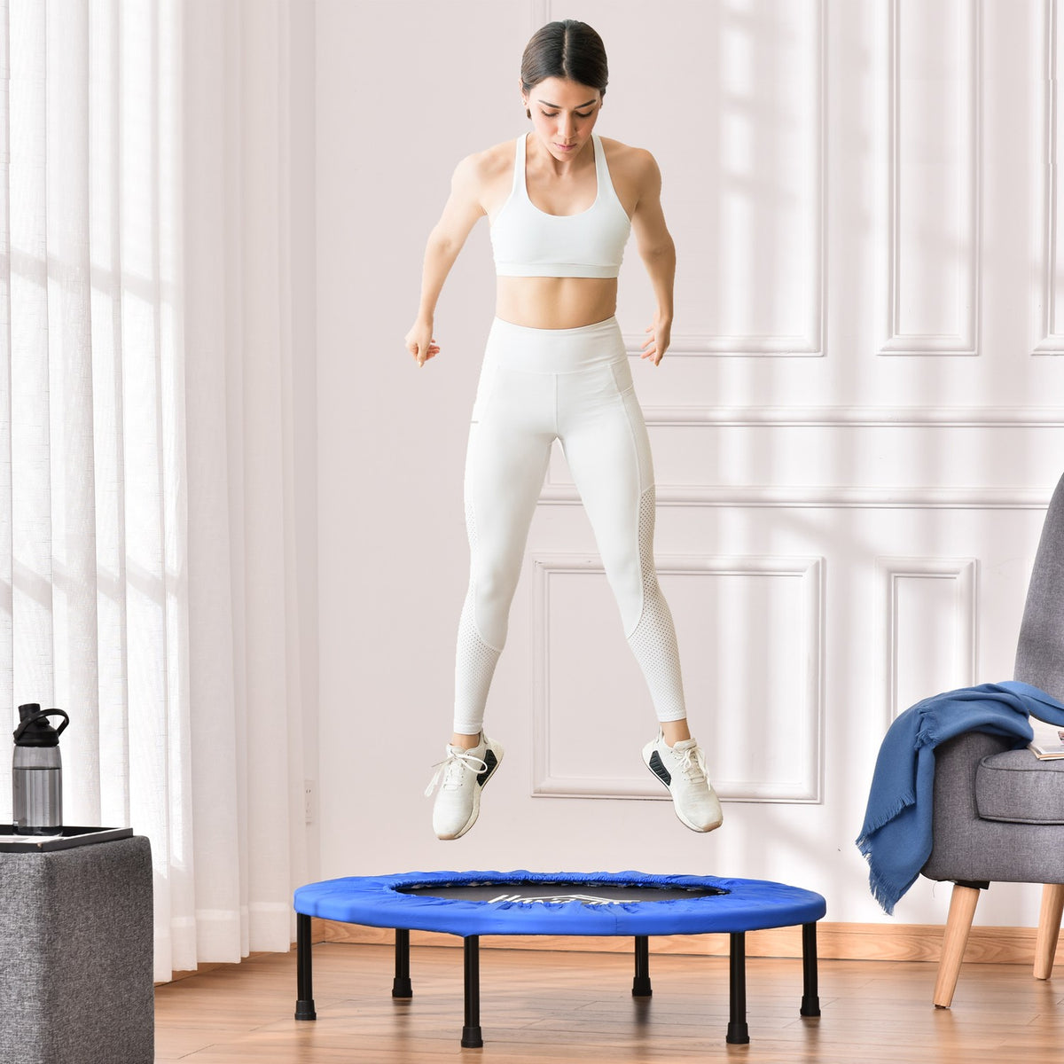 Fitness Trampoline Ø91 cm Mini Trampoline with Non-Slip Feet Trampoline 100kg Load-Bearing for Adults Trampolines for Indoor Outdoor Jumping |