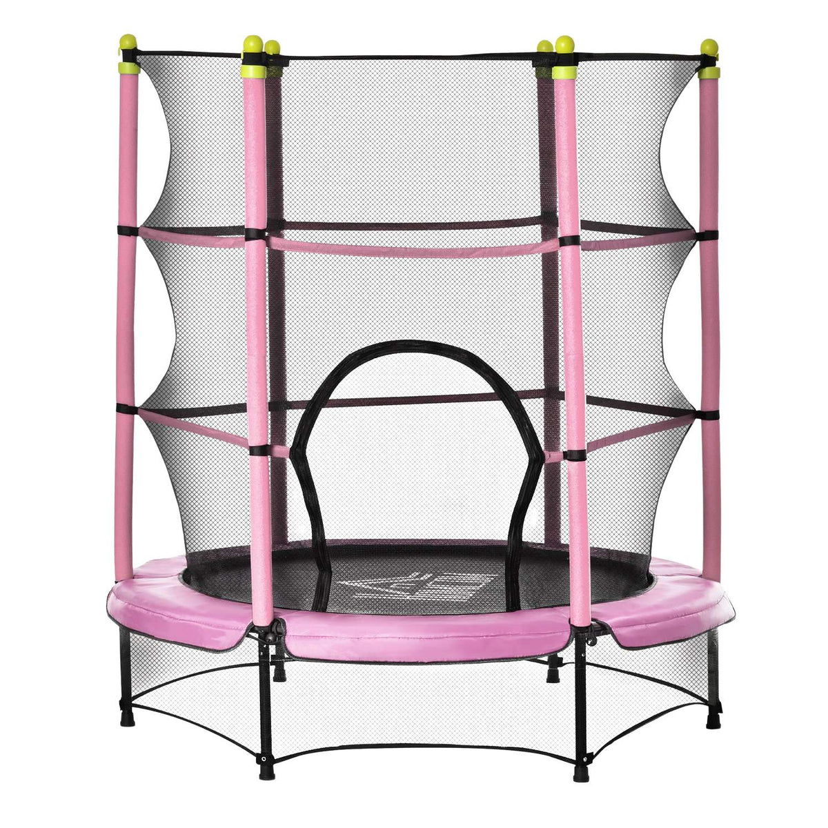 Fitness Trampoline For Children With Safety Net And Edge Cover, Rubber Rope, Pink, Up To 45 Kg