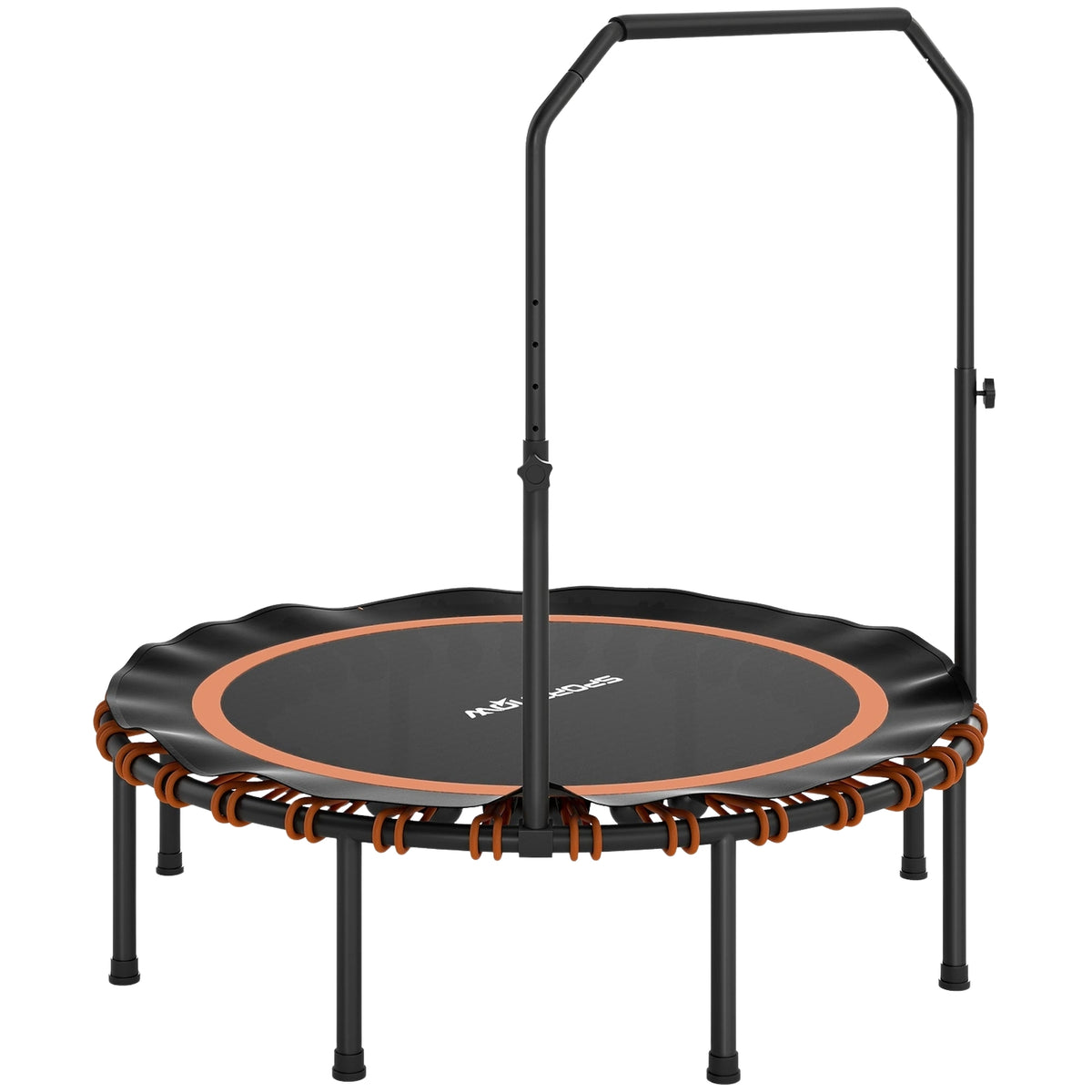 Fitness Trampoline with Adjustable Handle, Indoor/Outdoor, Orange
