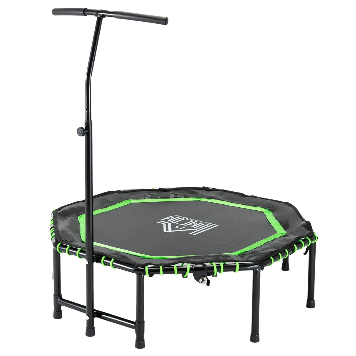 Fitness Trampoline with Adjustable Handle Trampoline for Kids Adults Garden Trampoline Folding Steel 122x122x122-138cm