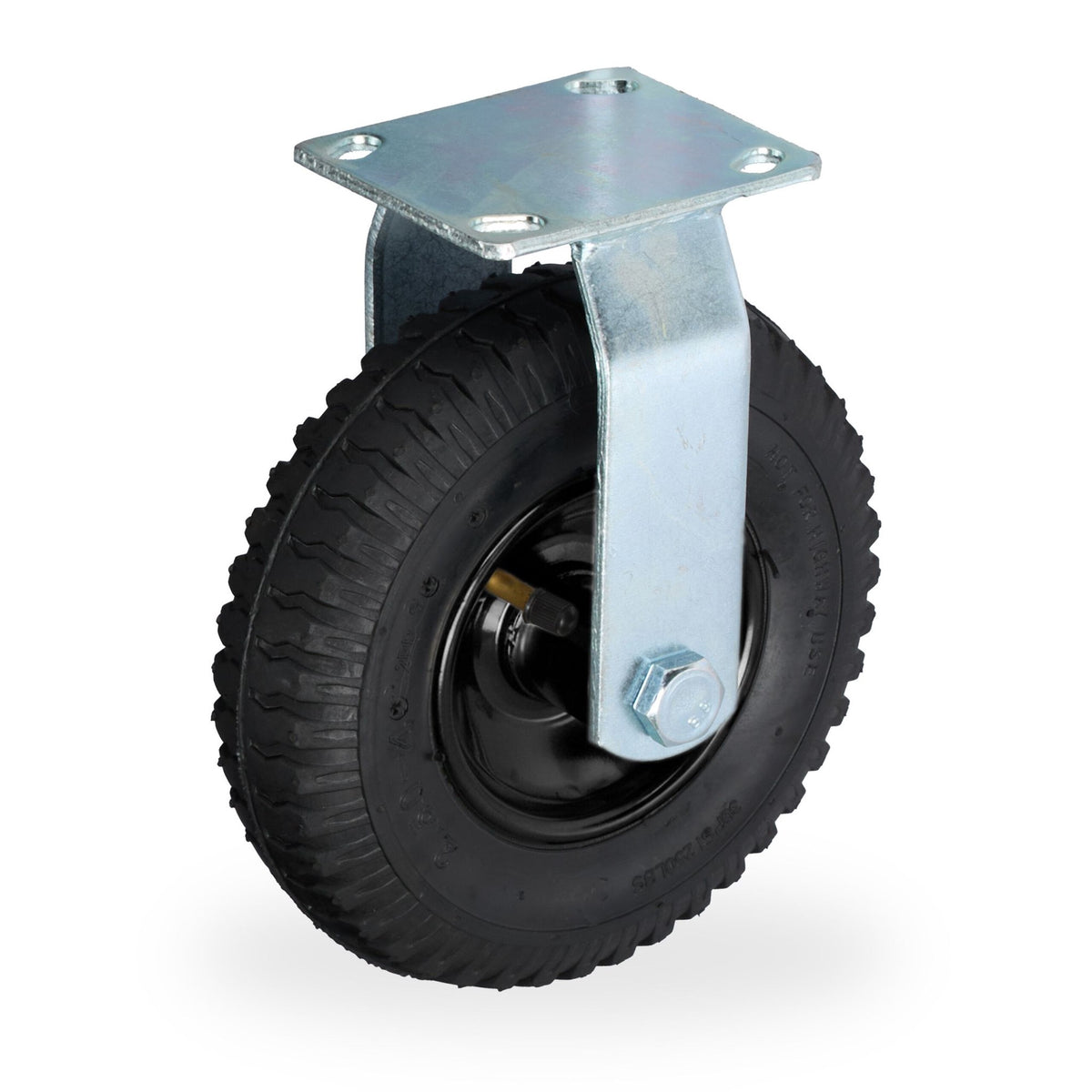 Fixed Pneumatic Wheel Castor with Steel Plate