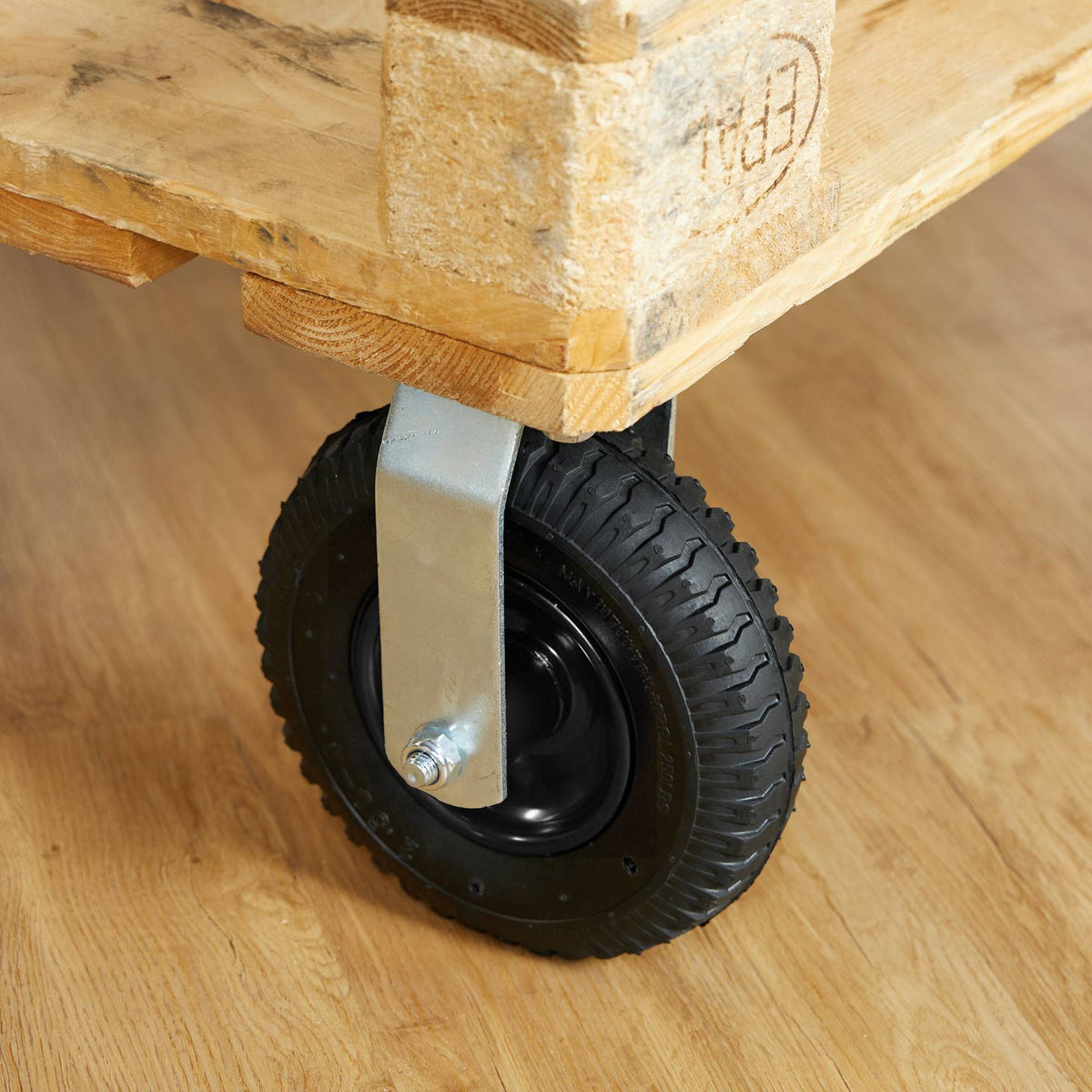 Fixed Pneumatic Wheel Castor with Steel Plate