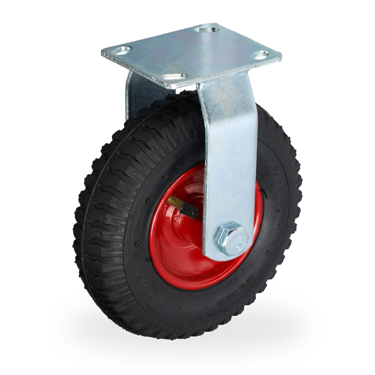 Fixed Pneumatic Wheel Load Castor with Steel Plate