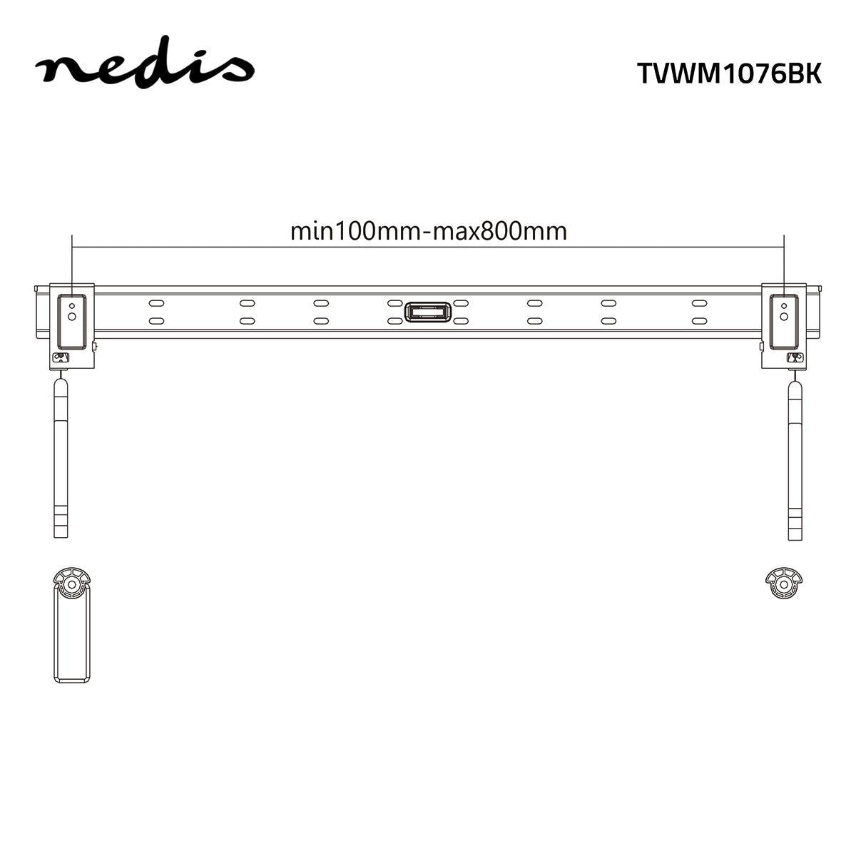 Fixed TV wall mount | 43-90 " | Maximum screen weight supported: 50 kg | Minimum wall distance: 14.5 mm | Steel | Black