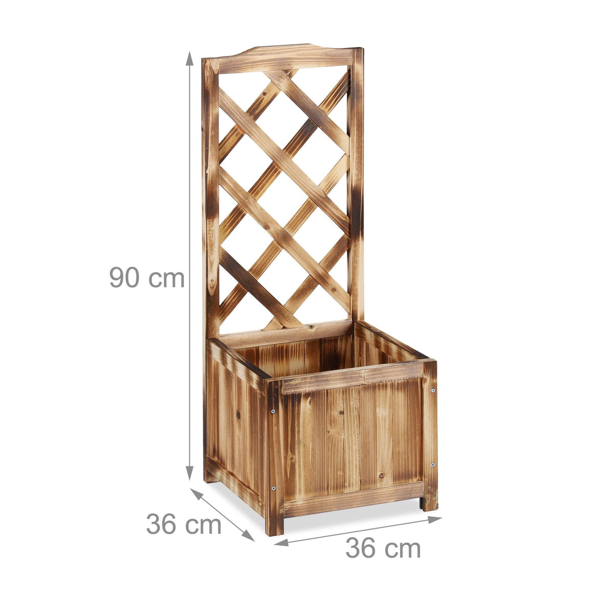 Flamed Planter Box with Trellis