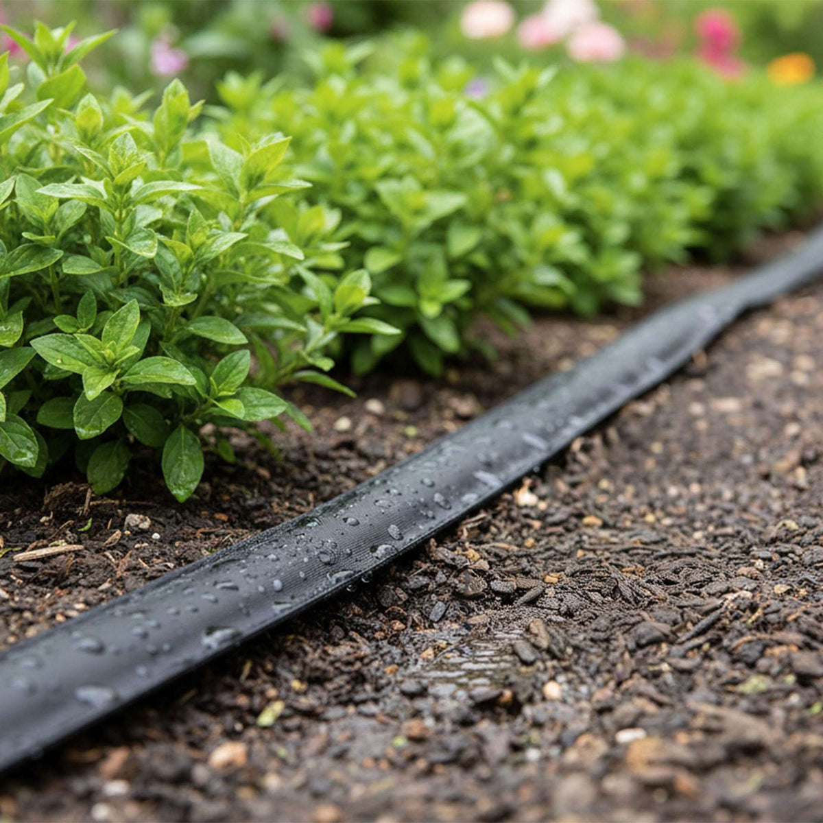 Flat Drip Hose for Hedges and Beds, Various Lengths