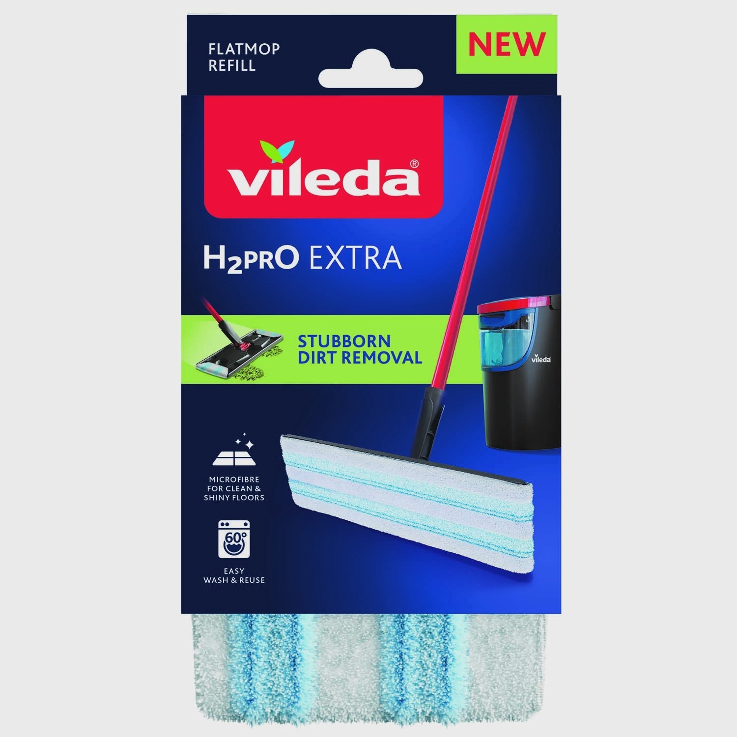 Flat Mop Refill, Microfiber, Washable, Fits H2Pro System