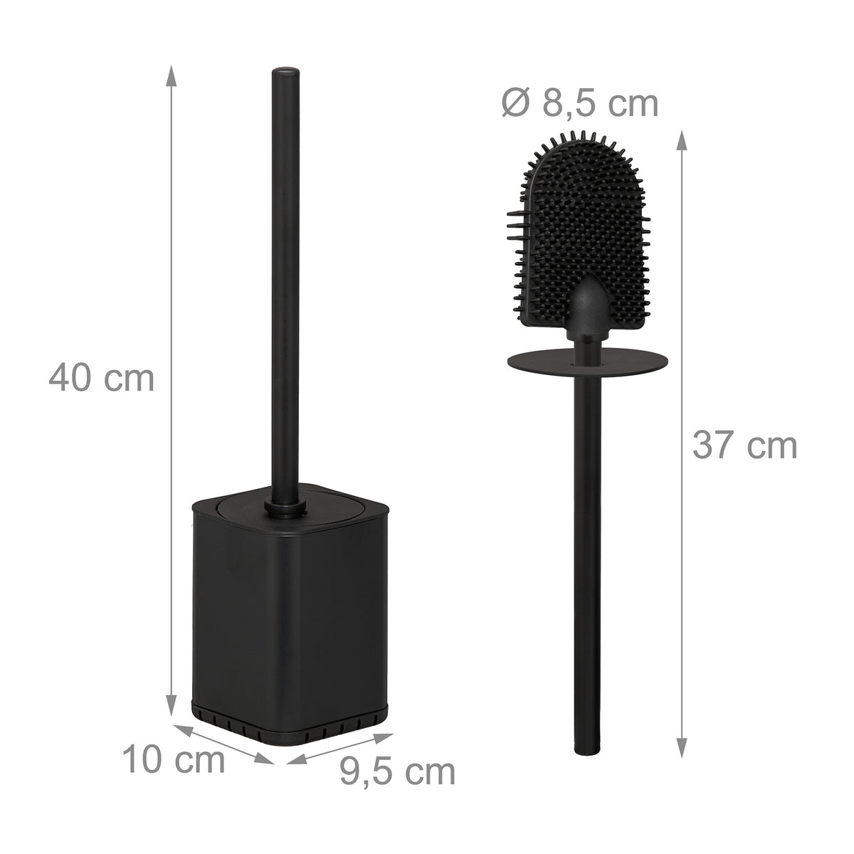 Flat Toilet Brush with Wall-Mounted Holder