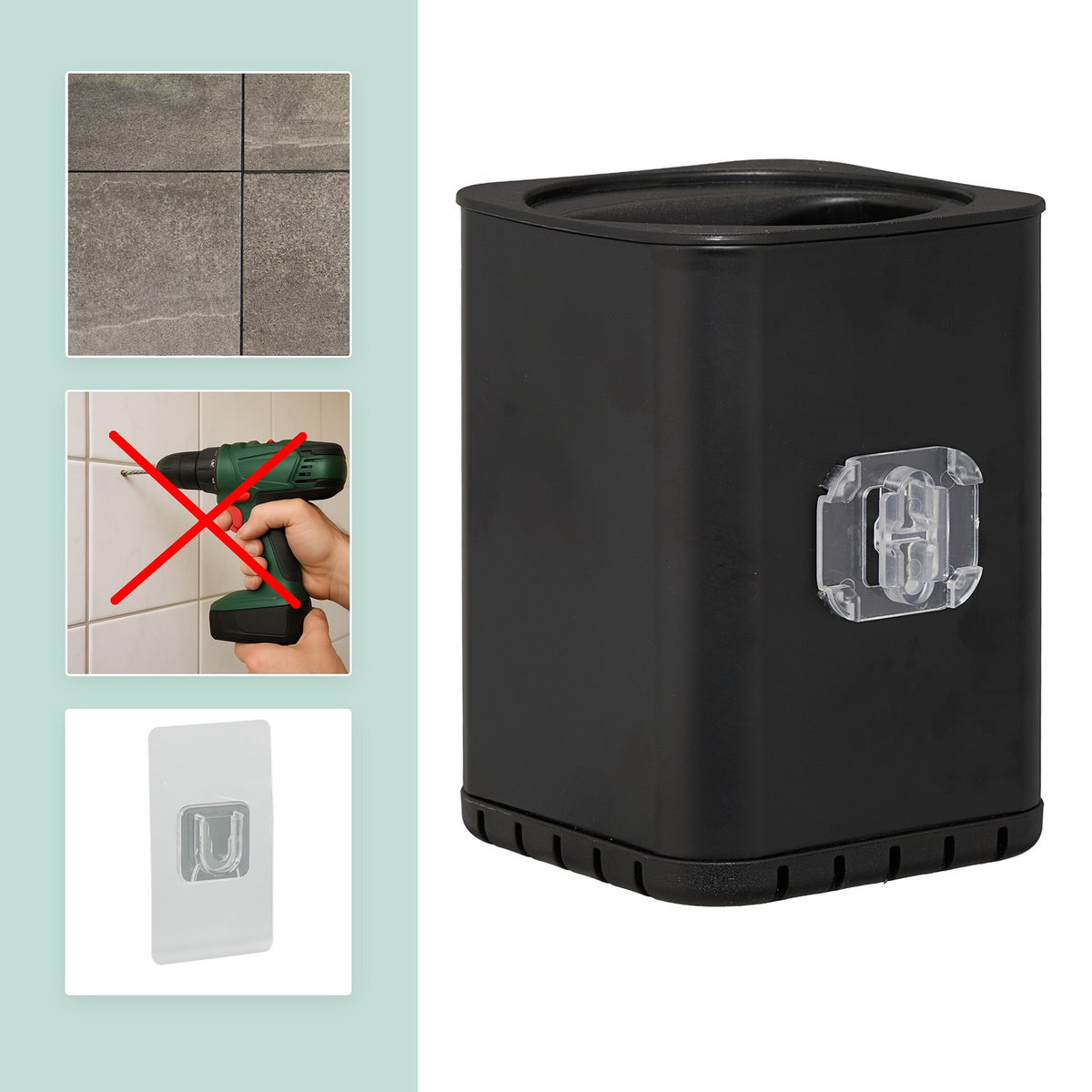 Flat Toilet Brush with Wall-Mounted Holder