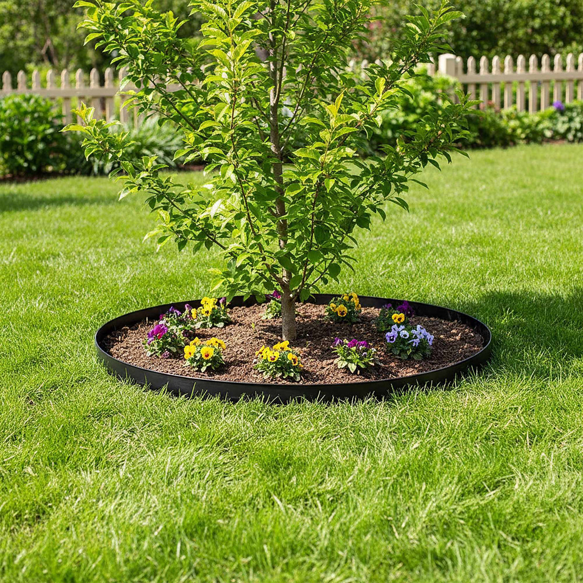 Flexible Plastic Garden Bed Edging with Ground Pegs