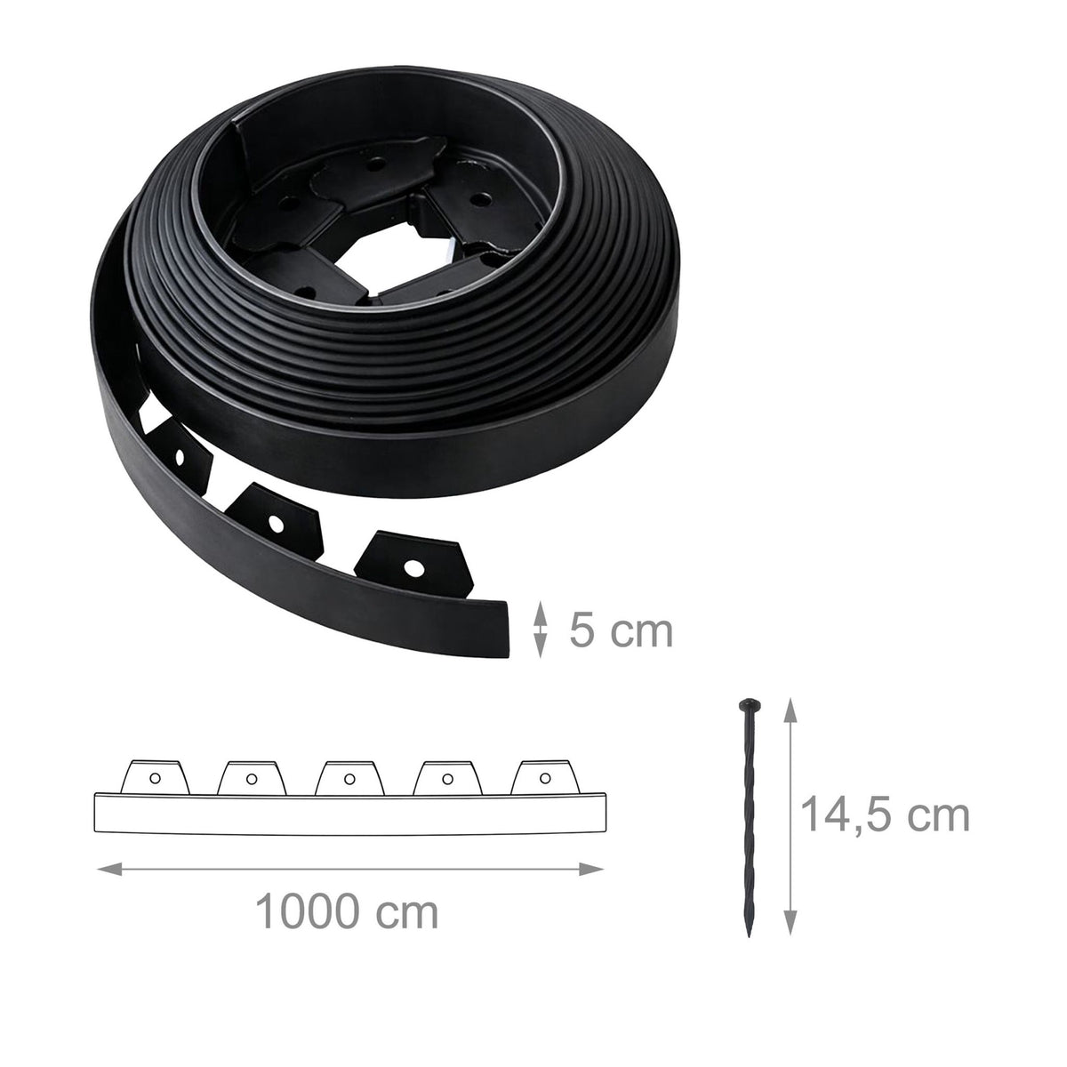 Flexible Plastic Lawn Edging Strip, Easy Installation