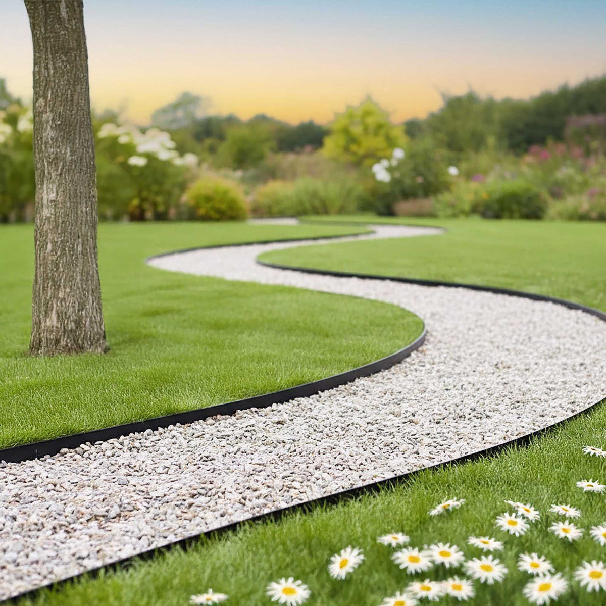 Flexible Plastic Lawn Edging Strip, Easy Installation