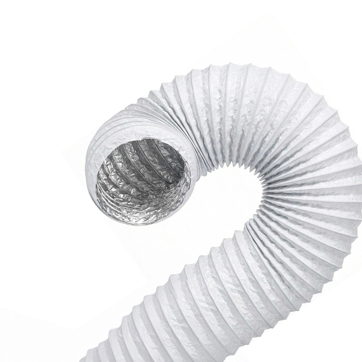 Flexible White Vent Hose, 5m x 100mm, PVC & Aluminium