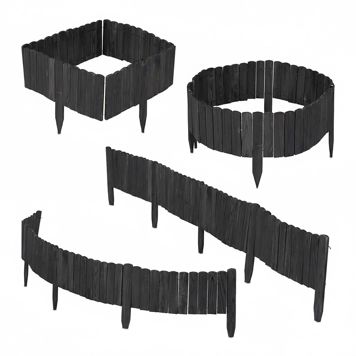 Flexible Wooden Garden Bed Edging – Natural Spruce Finish
