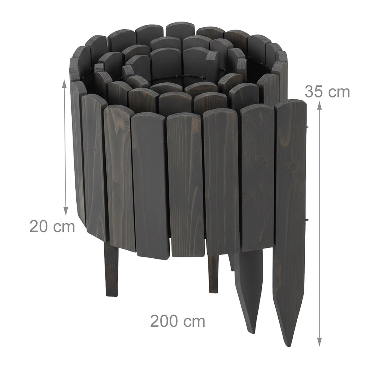 Flexible Wooden Garden Bed Edging – Spruce, Wire Backing