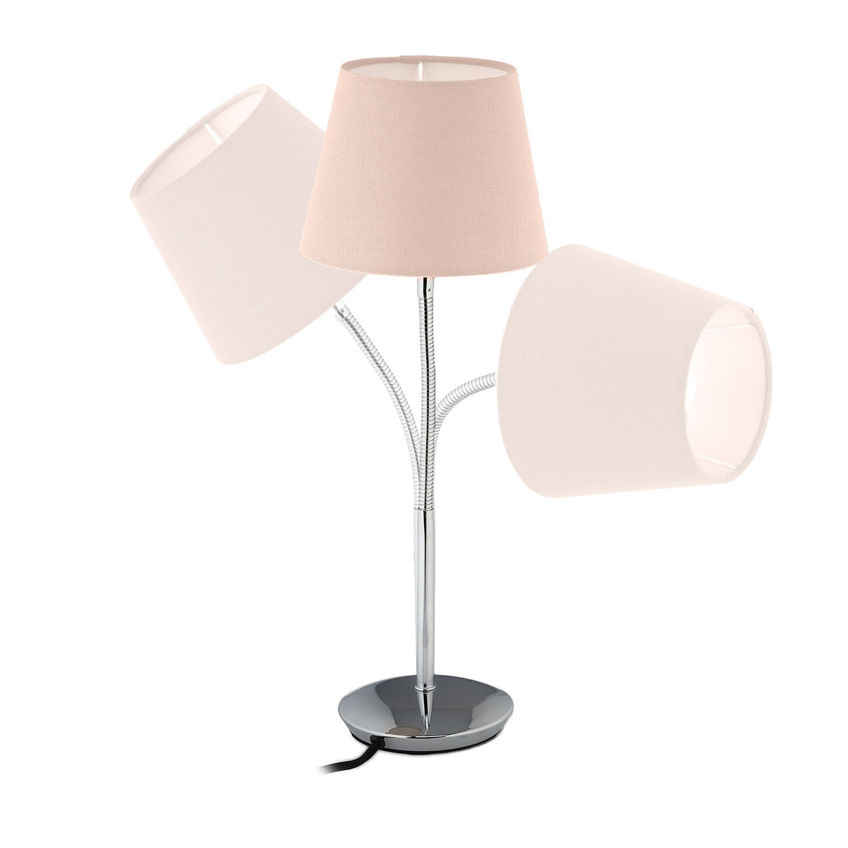 Flexible table lamp with fabric shade