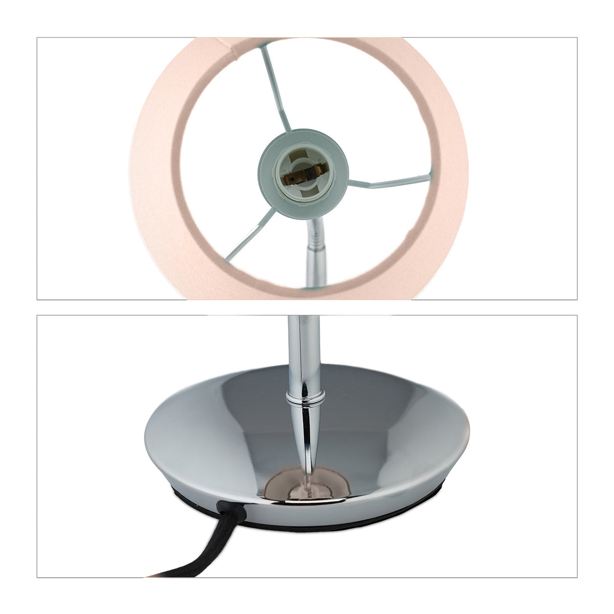Flexible table lamp with fabric shade