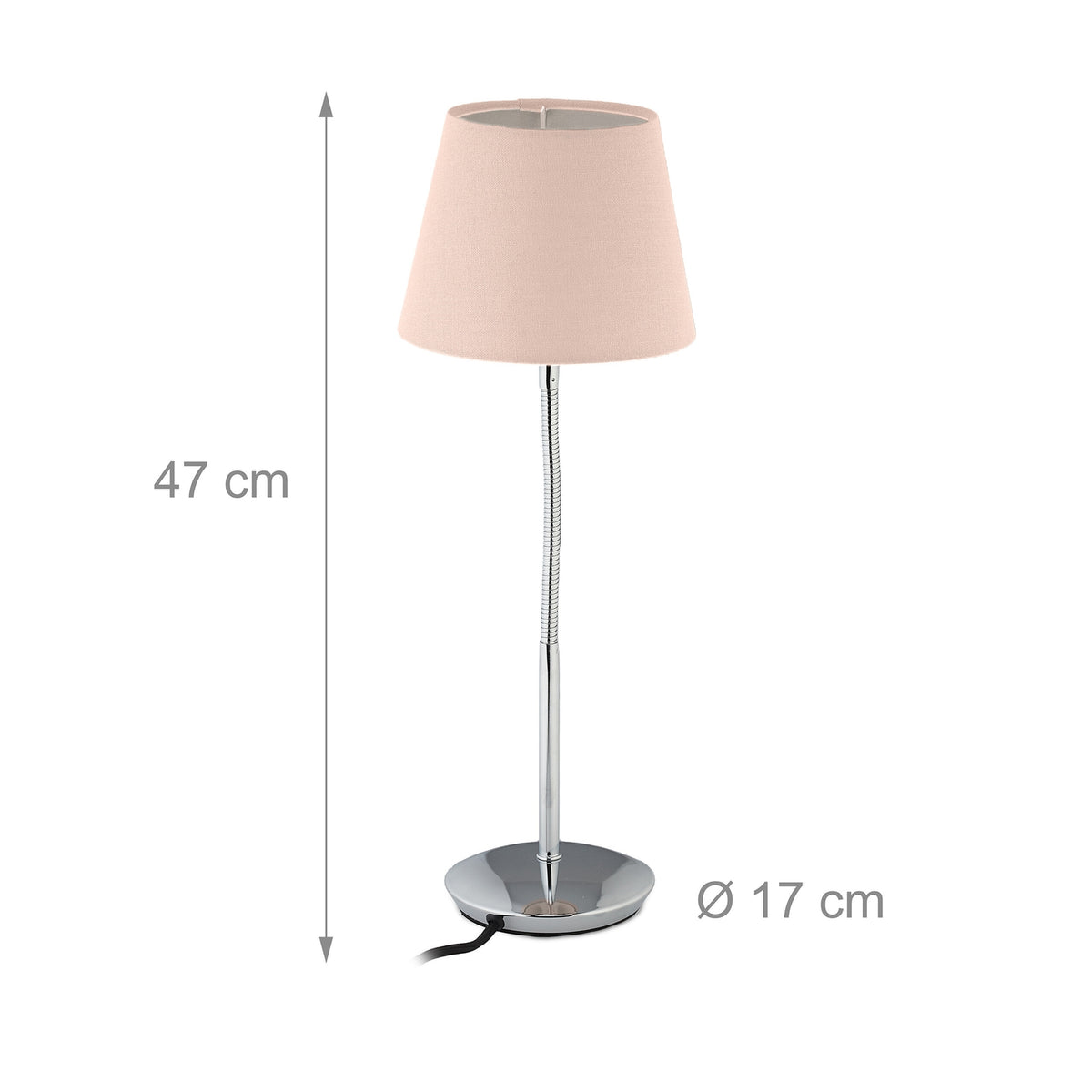 Flexible table lamp with fabric shade