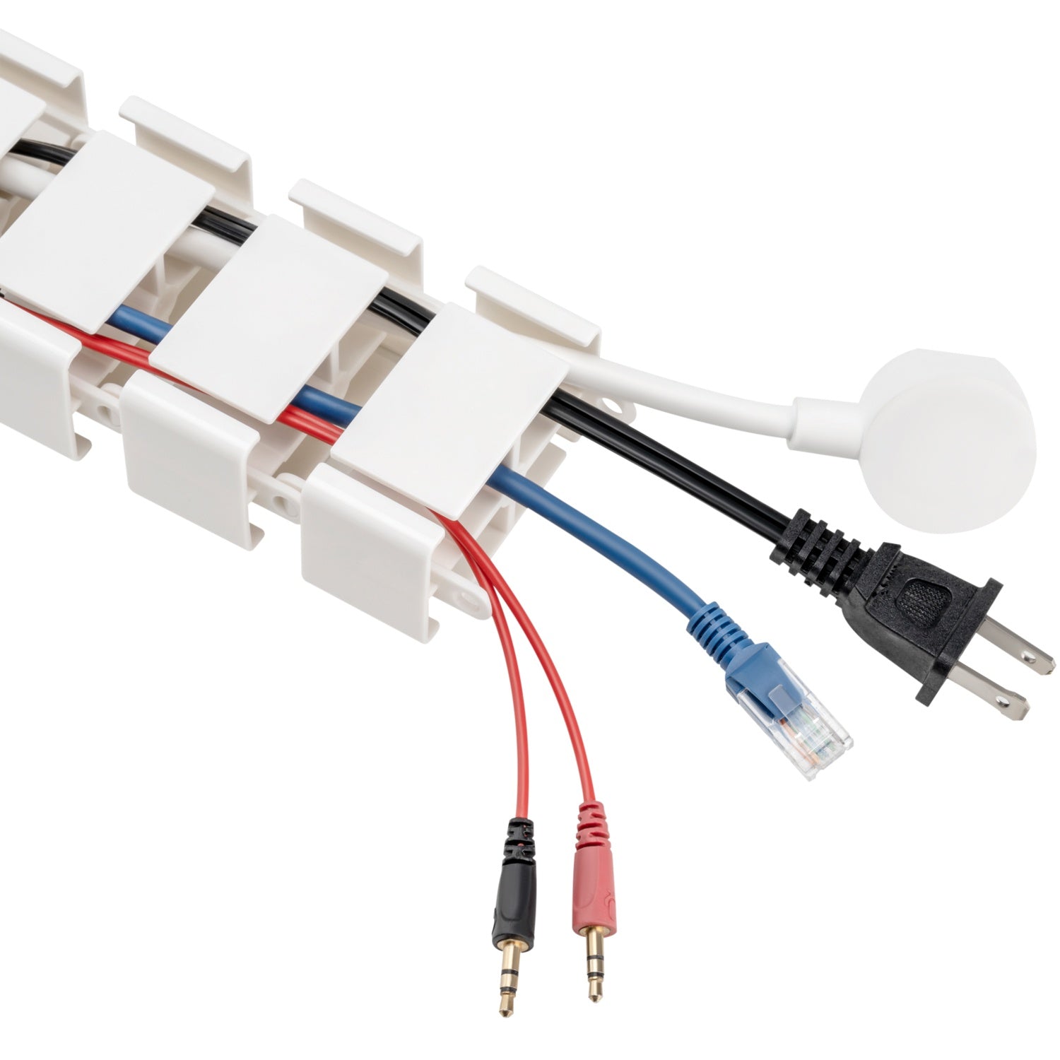 Flexible vertical cable channel for sit/stand desks White