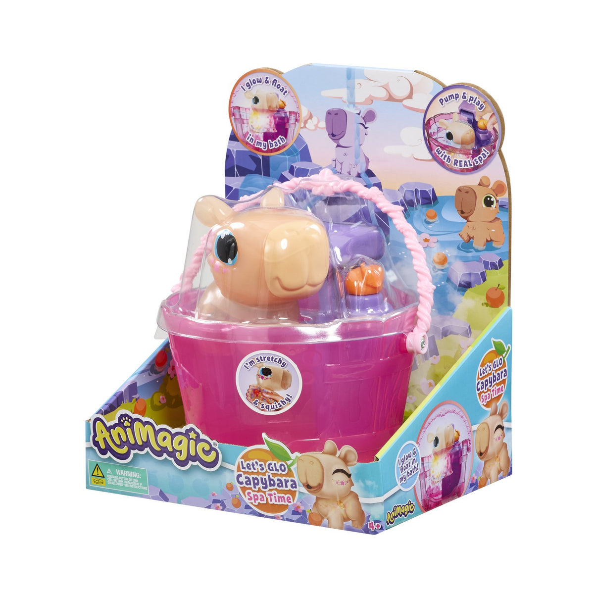 Floating Light-Up Capybara Bath Toy with Water Jet