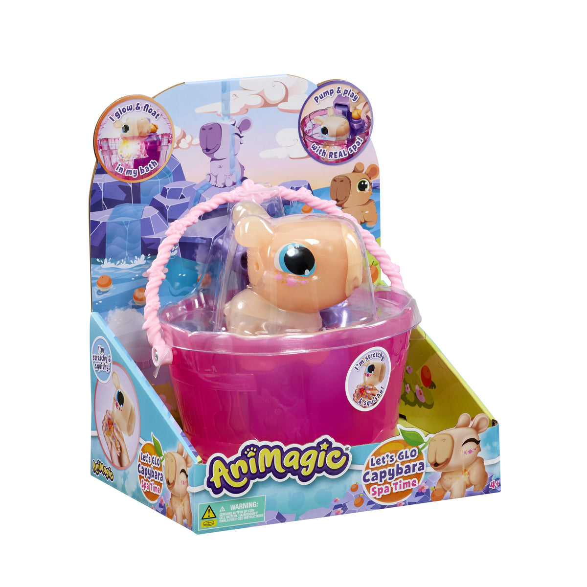 Floating Light-Up Capybara Bath Toy with Water Jet