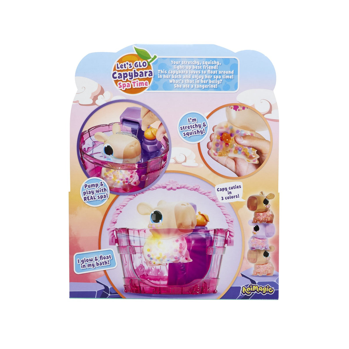 Floating Light-Up Capybara Bath Toy with Water Jet