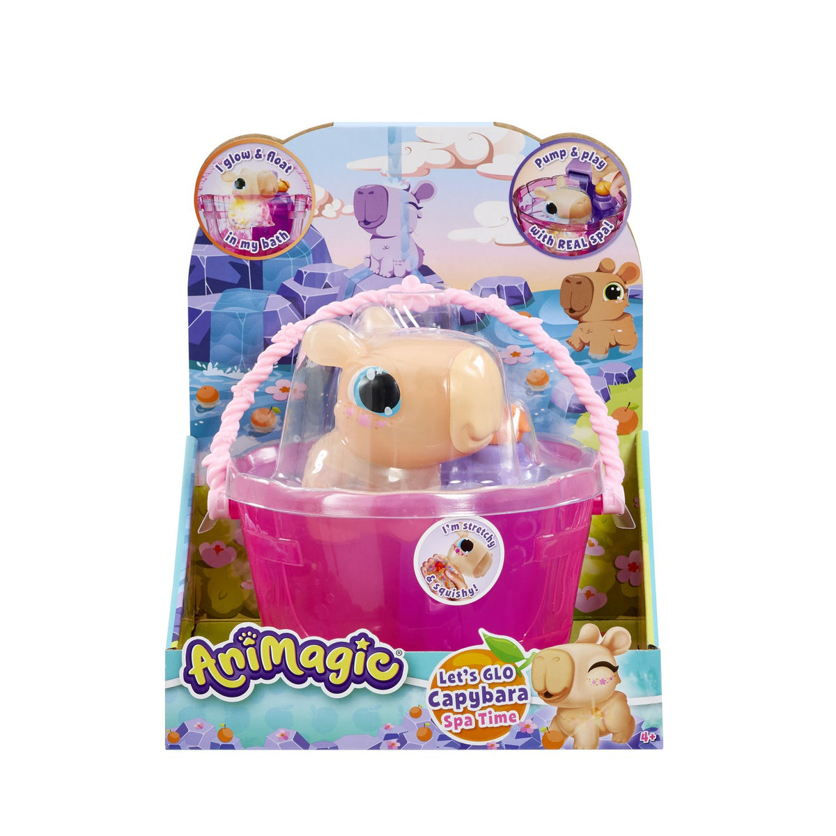 Floating Light-Up Capybara Bath Toy with Water Jet