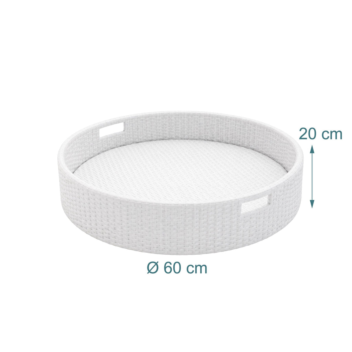 Floating Pool Tray – White, 60 cm, PE Rattan