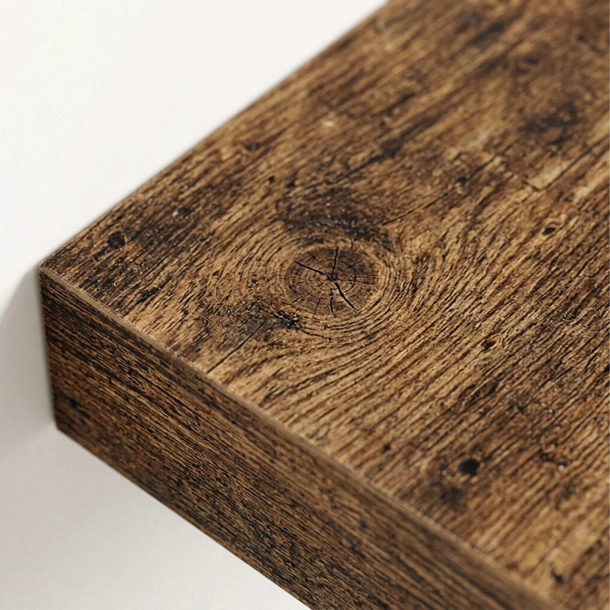 Floating Wall Shelves Set of 2, Wood-Effect Finish