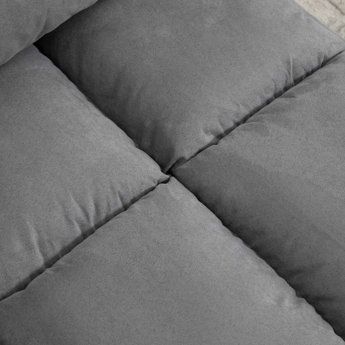 Floor Chair 2-In-1 Floor Chair & Bed With Backrest, 3 Positions Adjustable, Seat Cushion, Gray, Velvet & Steel, 102X73X60Cm
