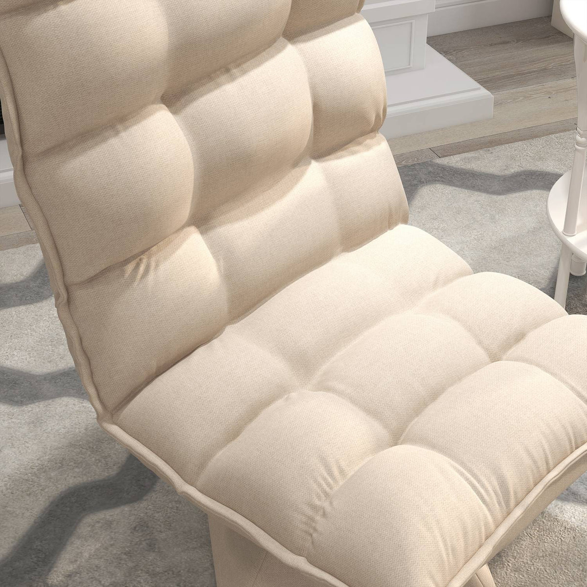 Floor Chair Adjustable Floor Sofa Swivel Meditation Chair Padded Relax Chair Lazy Sofa Beige