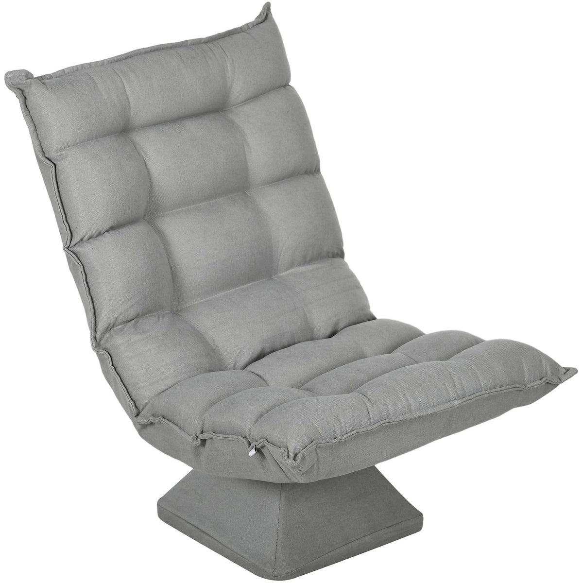 Floor Chair Adjustable Floor Sofa Swivel Meditation Chair Relax Chair Lazy Sofa for Living Room Office Light Gray