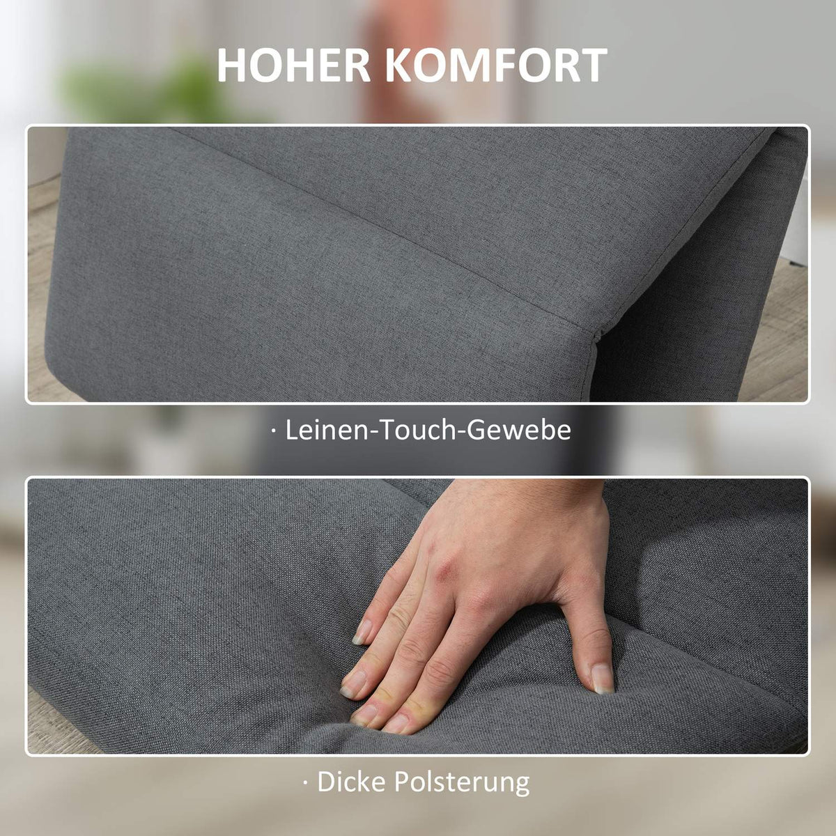 Floor Chair Adjustable Relax Chair Reclining Function Foldable Dark Gray 72X71X60Cm