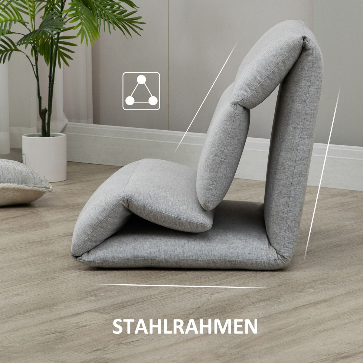 Floor Chair, Floor Chair With 5-Level Adjustable Backrest, Folding Floor Sofa With Reclining Function, Floor Cushion